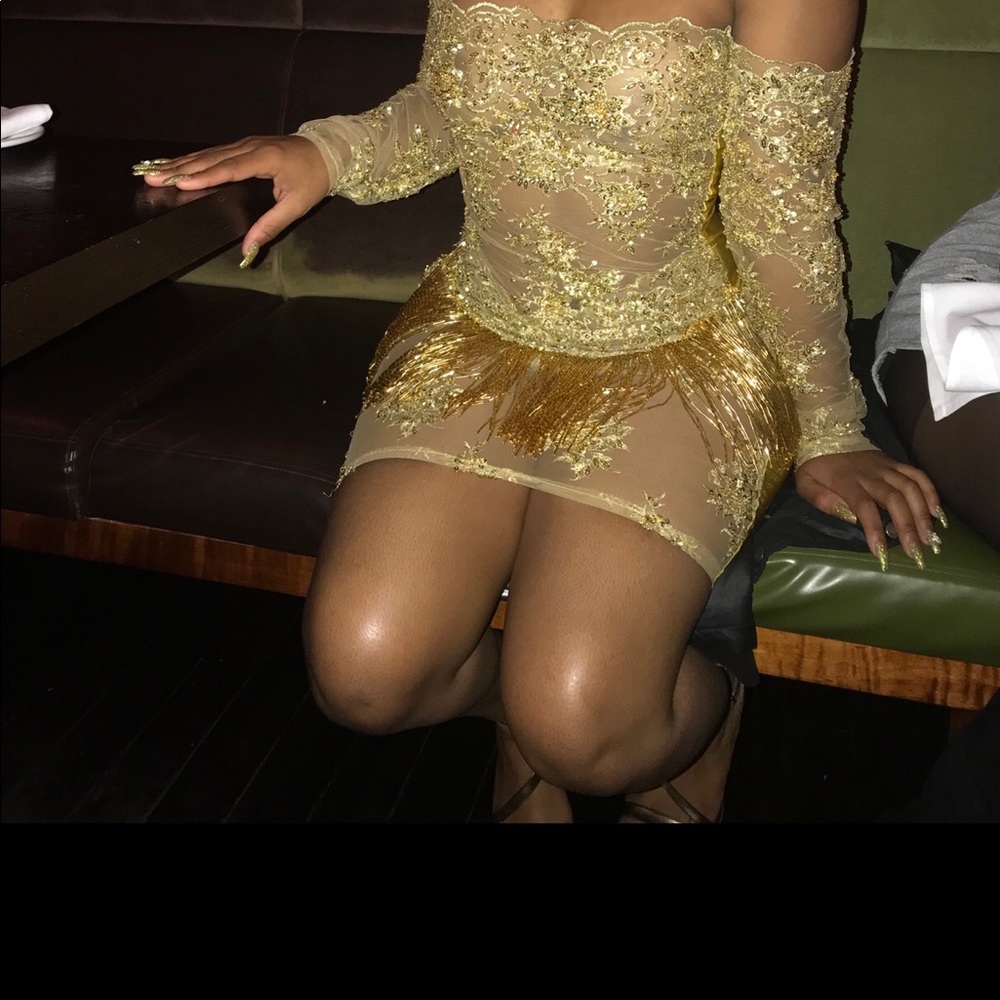 Custom gold dress